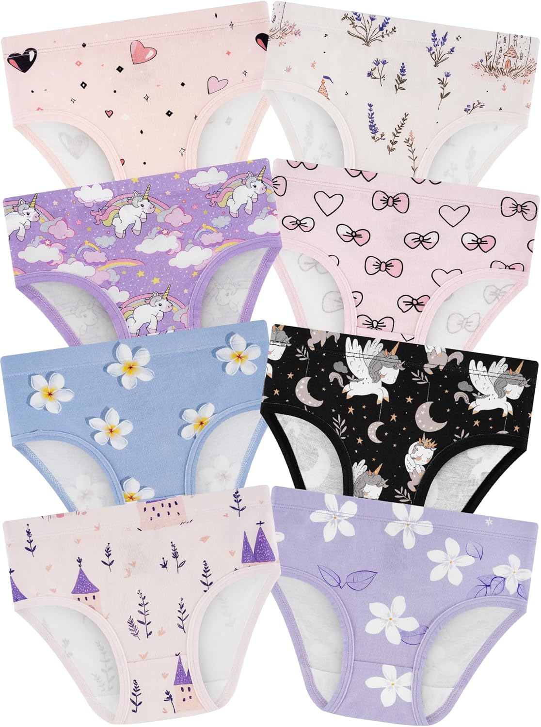 Girls' Underwear,Soft Cotton Tagless Panties for Toddlers' & Little Kids' Comfort,Breathable