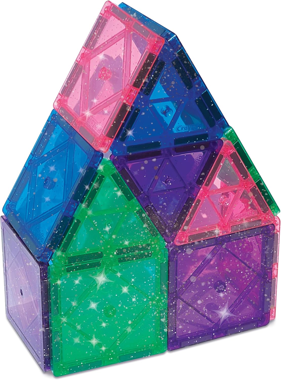 CreateOn Crayola Magnetic Tiles, Building Set for Kids, Magnetic Toys for Kids, Travel Toys