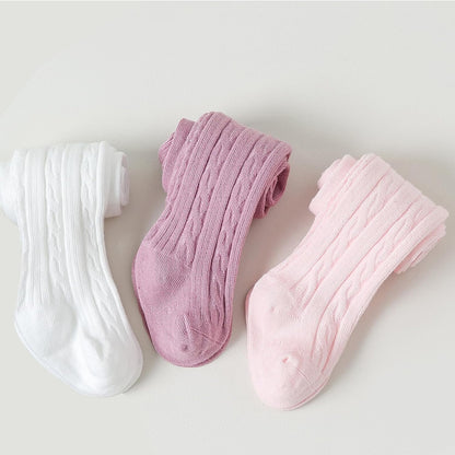 EPEIUS Baby Girl Tights Thick Cable Knit Leggings Stockings Cotton Pantyhose for Newborn Infant