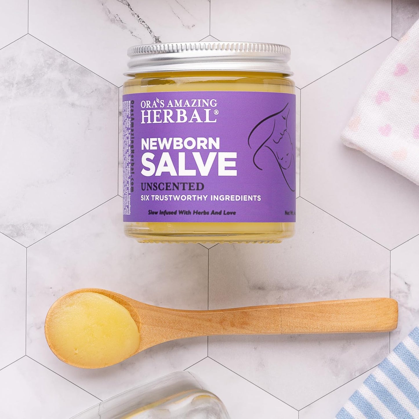 Ora's amazing Herbal, Newborn Salve, Diaper Rash Cream, Calendula Baby Balm, EWG Verified Baby