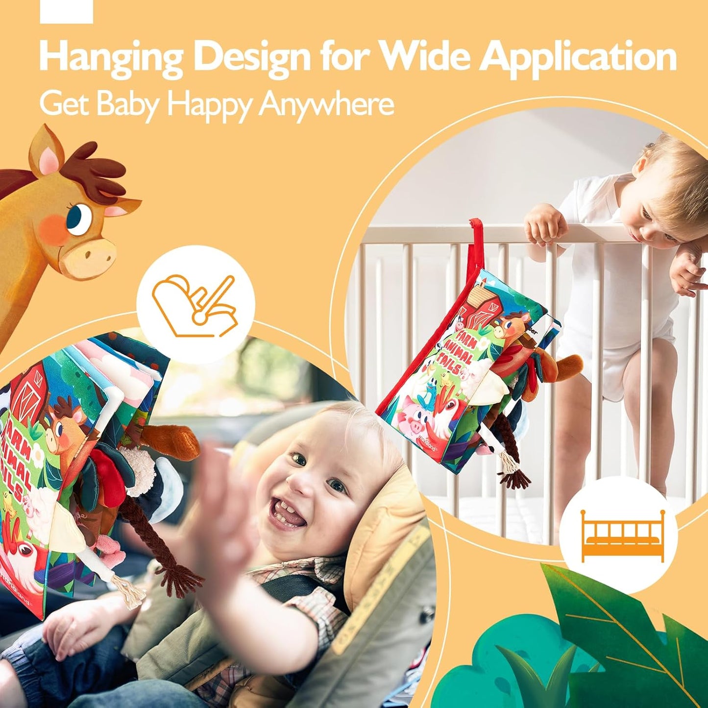hahaland Baby Books 0-6 Months,Infant Tummy Time Toy High Contrast Sensory Toys 6 to 12 Months