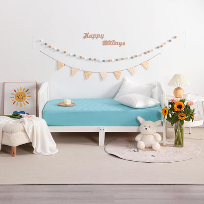 NTBAY 2 Pack Waterproof Mini Crib Mattress Protector, Quilted 24"x38" Fitted Mattress Cover