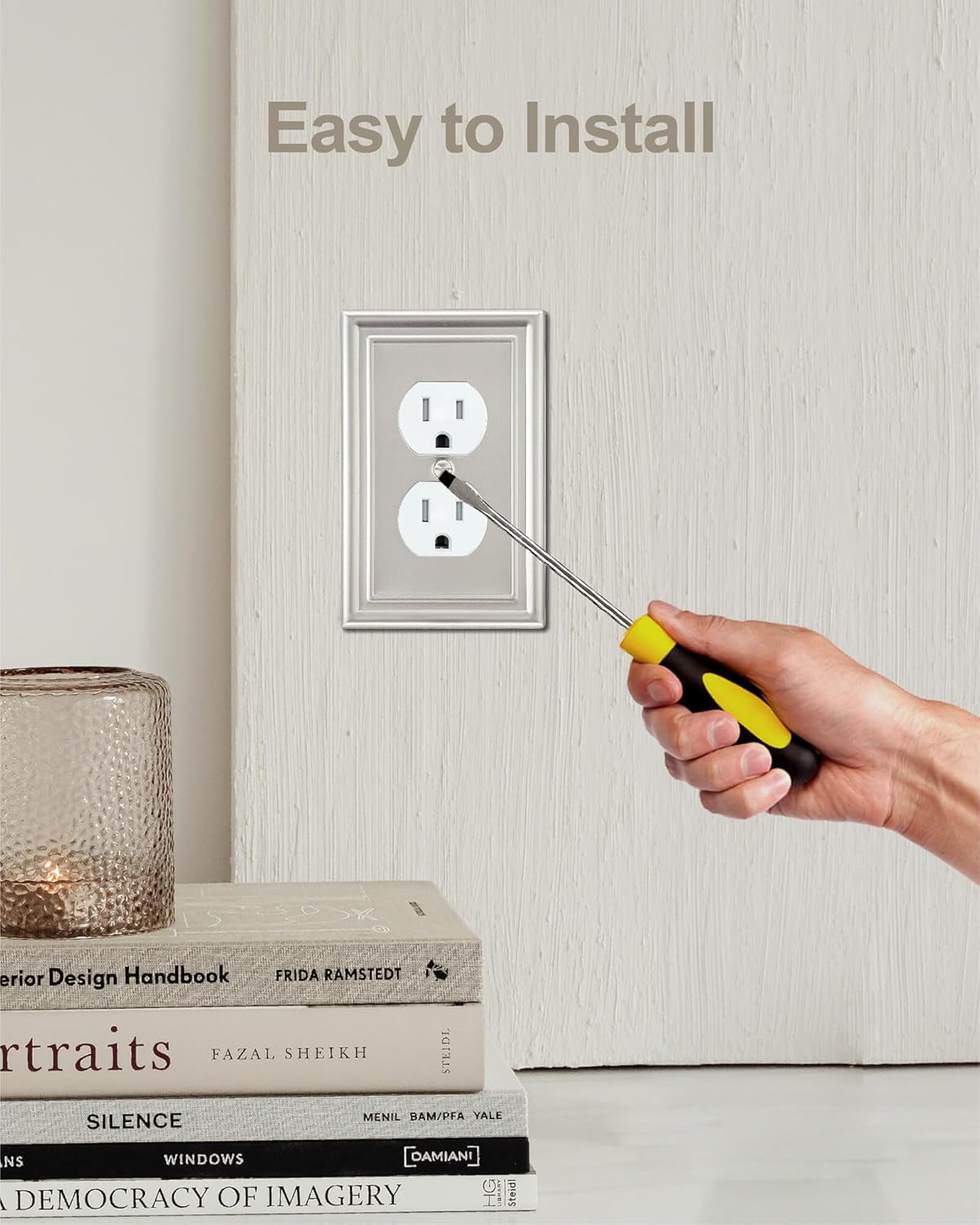 6-Pack Satin Nickel Outlet Cover, Single Duplex Wall Plate for Electrical Outlet, Light Switch