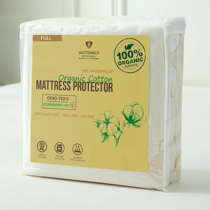 Waterproof Organic Mattress Protector Full - Organic Cotton Breathable Mattress Pad Cover - 200 GSM