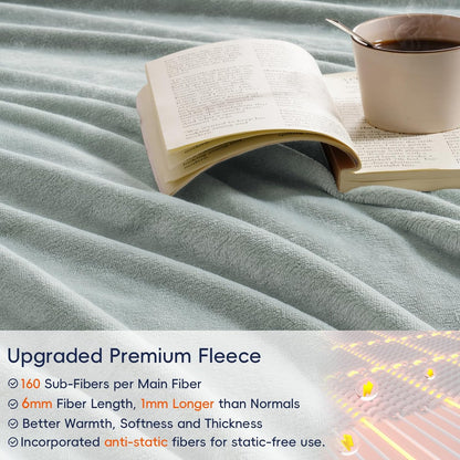PHF Ultra Soft Fleece Blanket Twin Size, No Shed No Pilling Luxury Plush Cozy 300GSM Lightweight