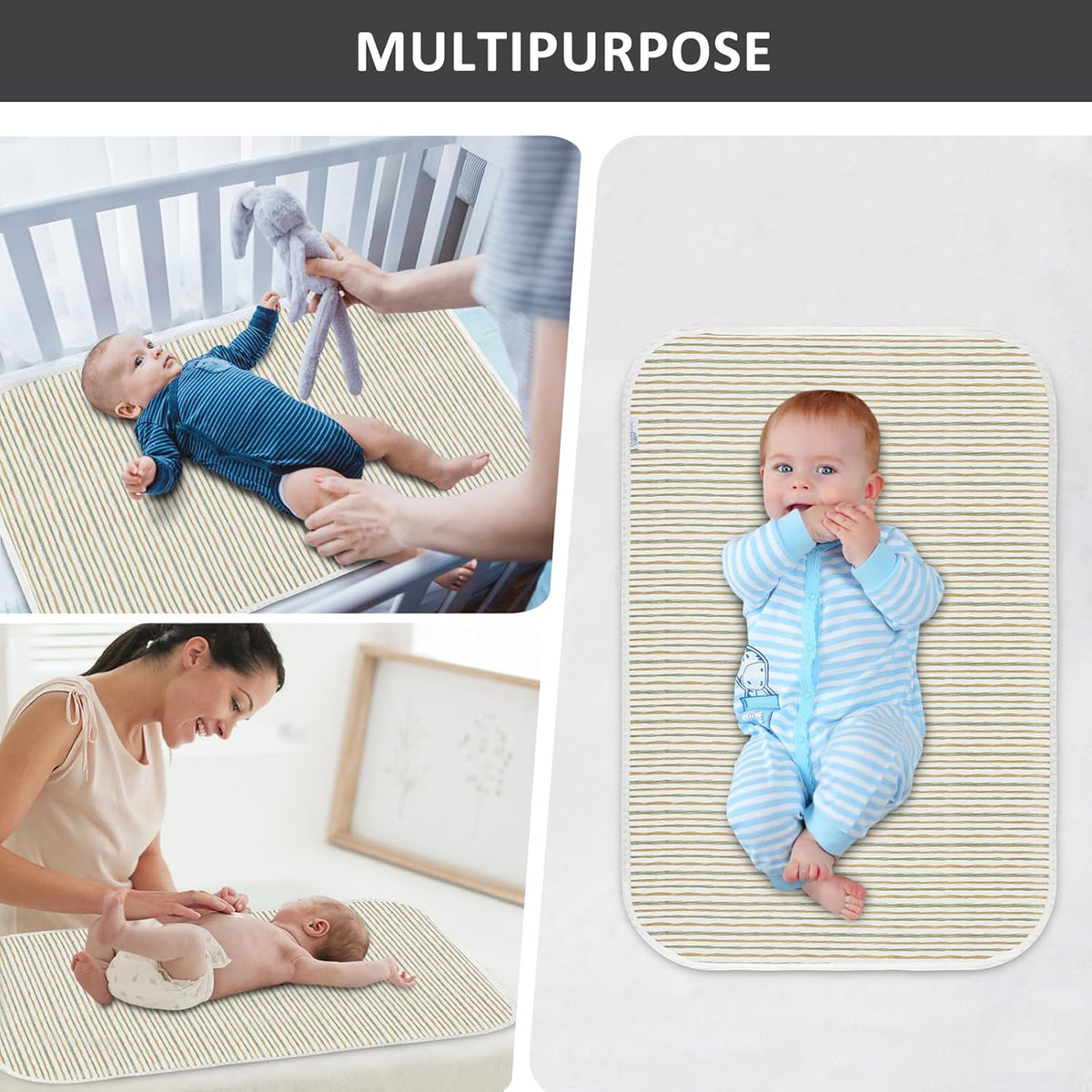 Baby Diaper Changing Pad, 21 5/8" x 31.5" Waterproof Changing Pad Liners - Reusable Soft and