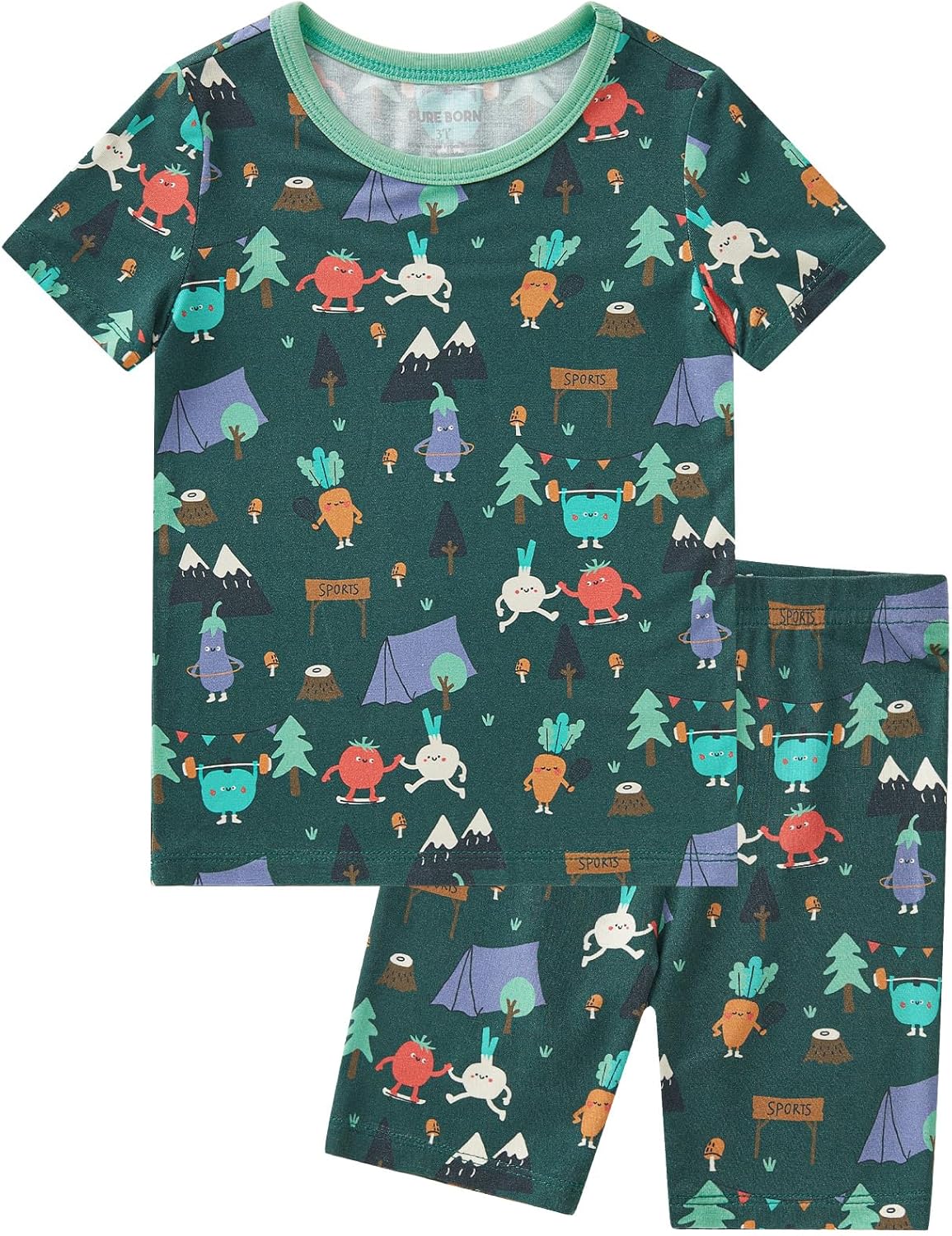 pureborn Baby Toddler Kids Viscose from Bamboo Pajamas Set Pjs 2pcs 18M-8Y
