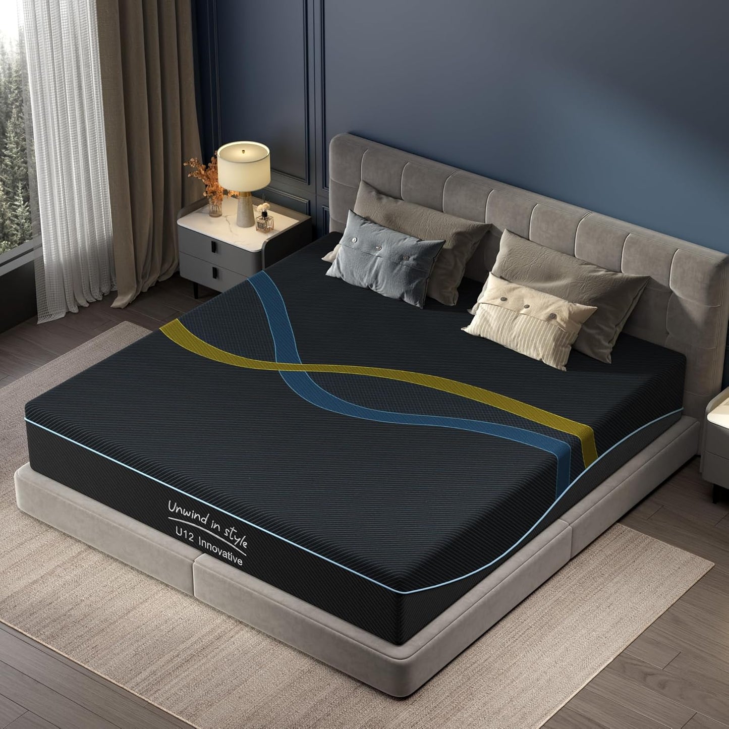 10 inch King Mattress Multi-Layer Memory Foam Mattress - Medium Firmness with Bamboo Charcoal &
