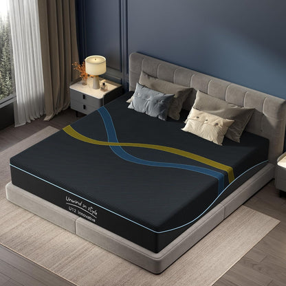 10 inch King Mattress Multi-Layer Memory Foam Mattress - Medium Firmness with Bamboo Charcoal &