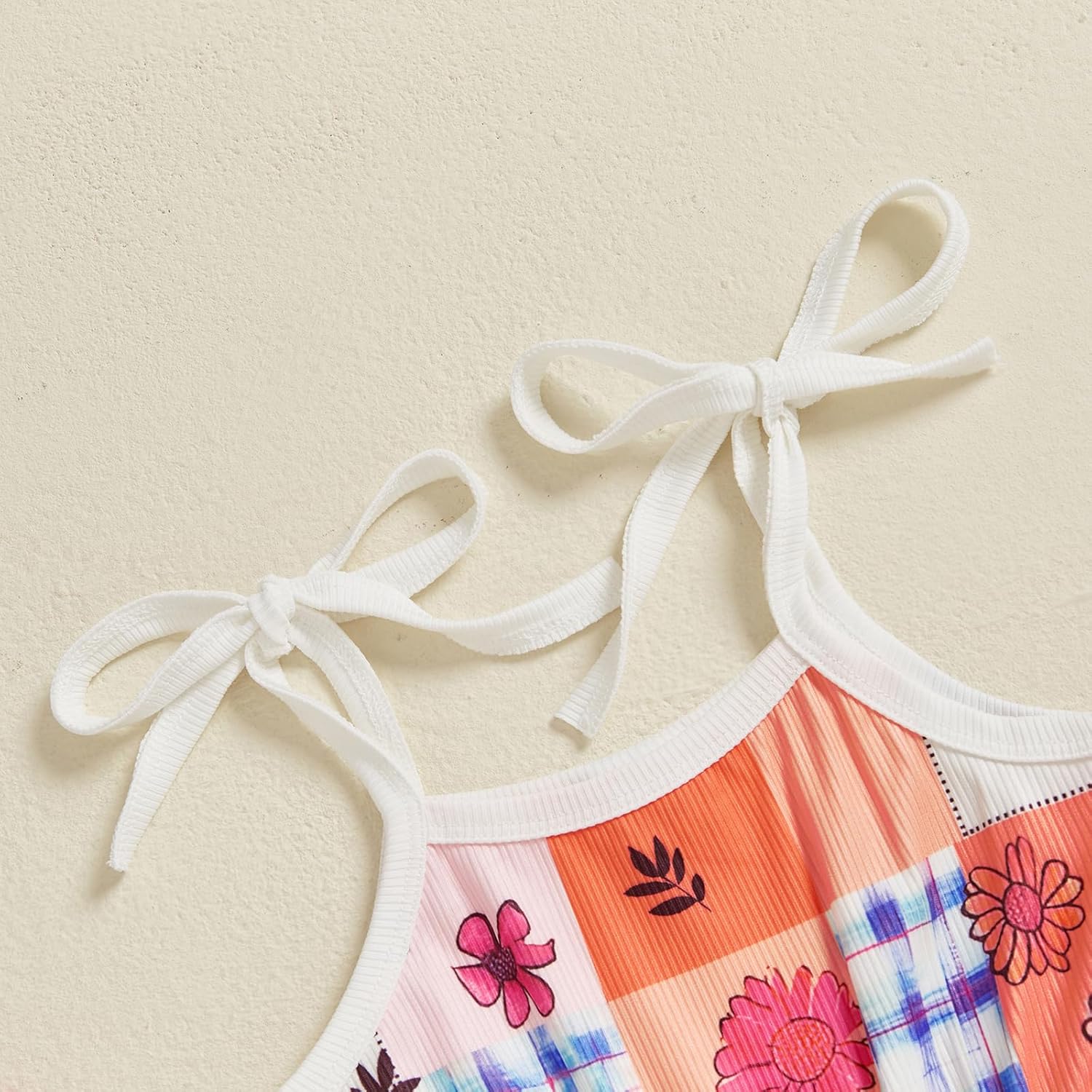 WZTYYDS Toddler Baby Girl Summer Clothes Floral Romper Tie-Up Strap Halter Jumpsuit Infant Summer