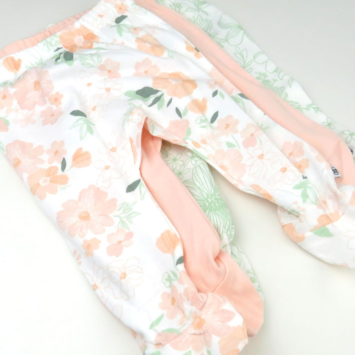 HonestBaby 3-pack Footed Pants Roomy Fit Pull on Bottoms 100% Organic Cotton for Infant Baby Boys
