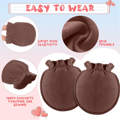 9 Pairs Newborn Baby Boys Girls Mittens 0-6 Months Infant Toddler Mittens No Scratch Solid Color