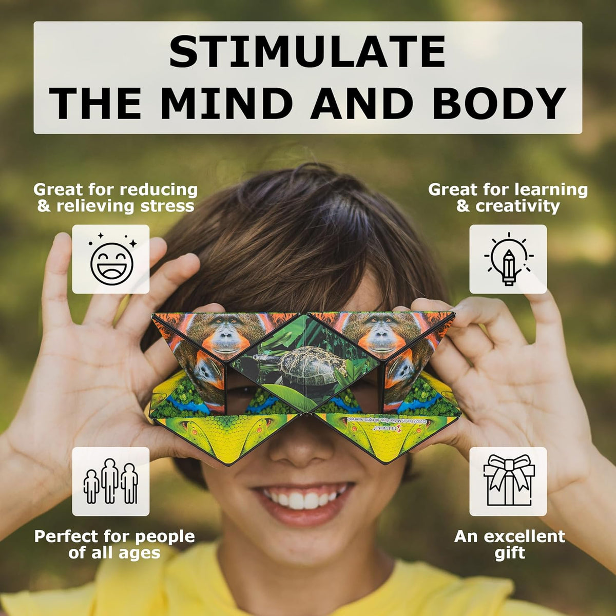 SHASHIBO Shape Shifting Box - Award-Winning, Patented Fidget Cube w/ 36 Rare Earth Magnets