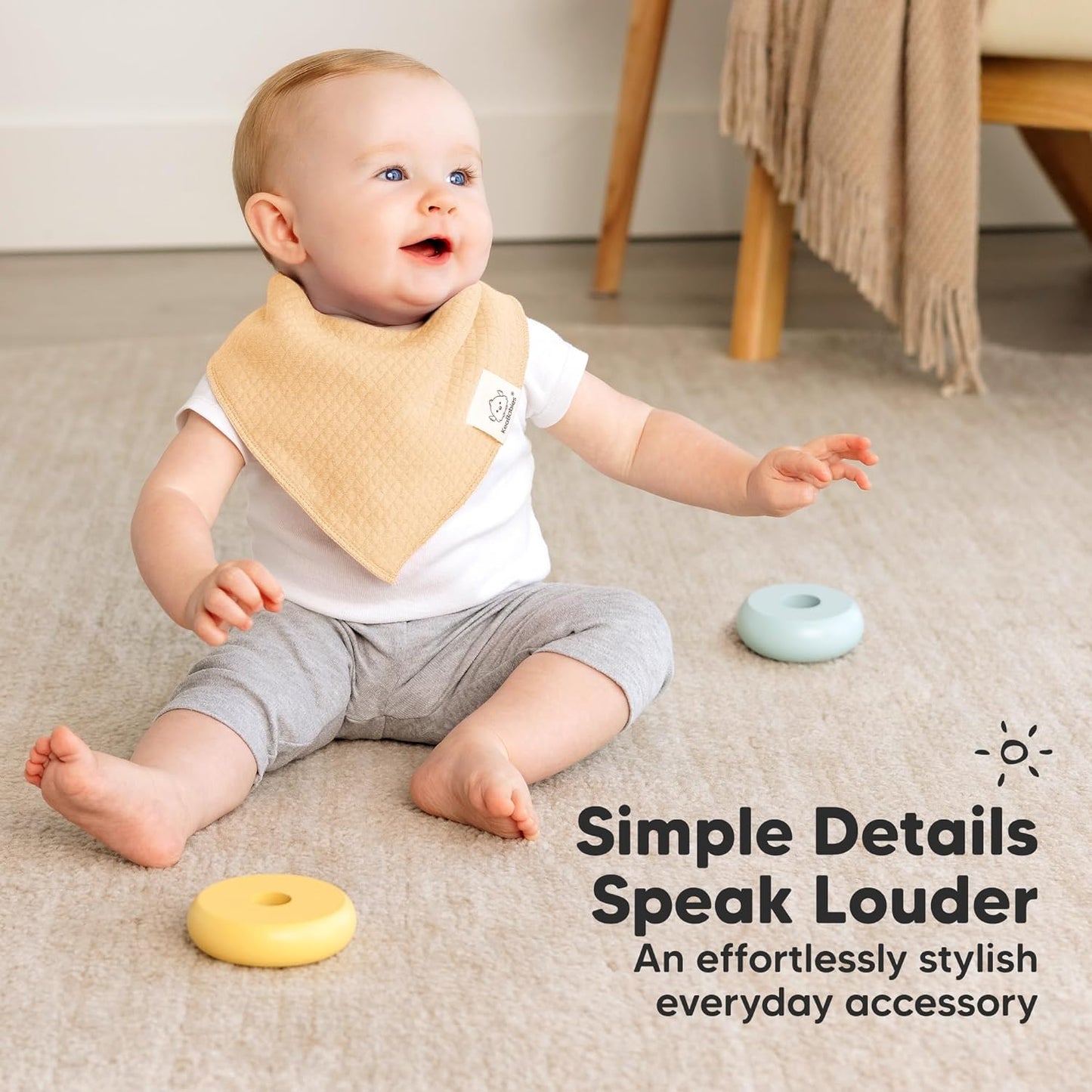 KeaBabies 8-Pack Bandana Bibs for Baby Girls, Boys - Organic Cotton Baby Bibs for Drooling &