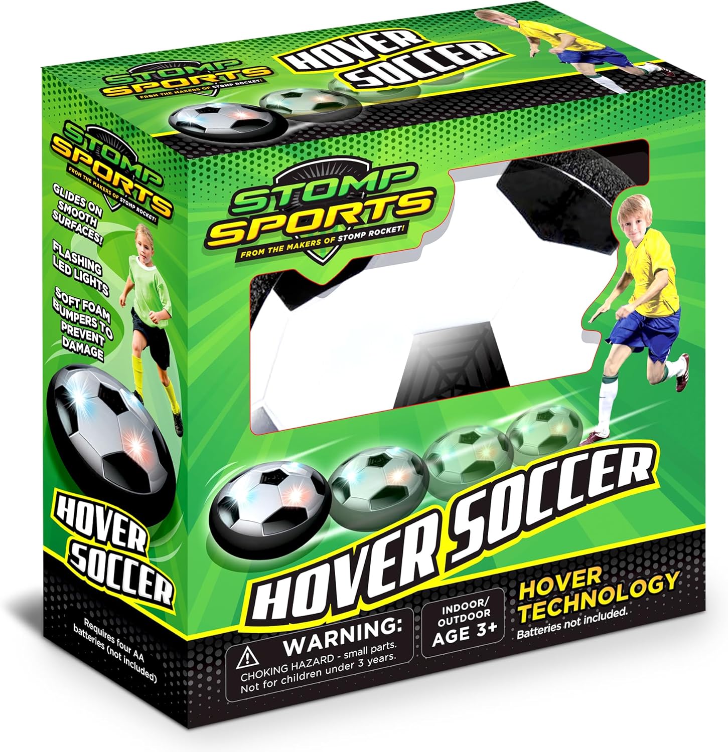 Hover Soccer from The Makers of Stomp Rocket – LED Lights and Padded Bumpers Indoor Air Soccer Toy