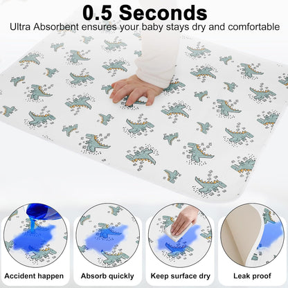 Baby Diaper Changing Pad, 19.7"x25.6" Waterproof Changing Pad Liners with 100% Muslin Cotton Front