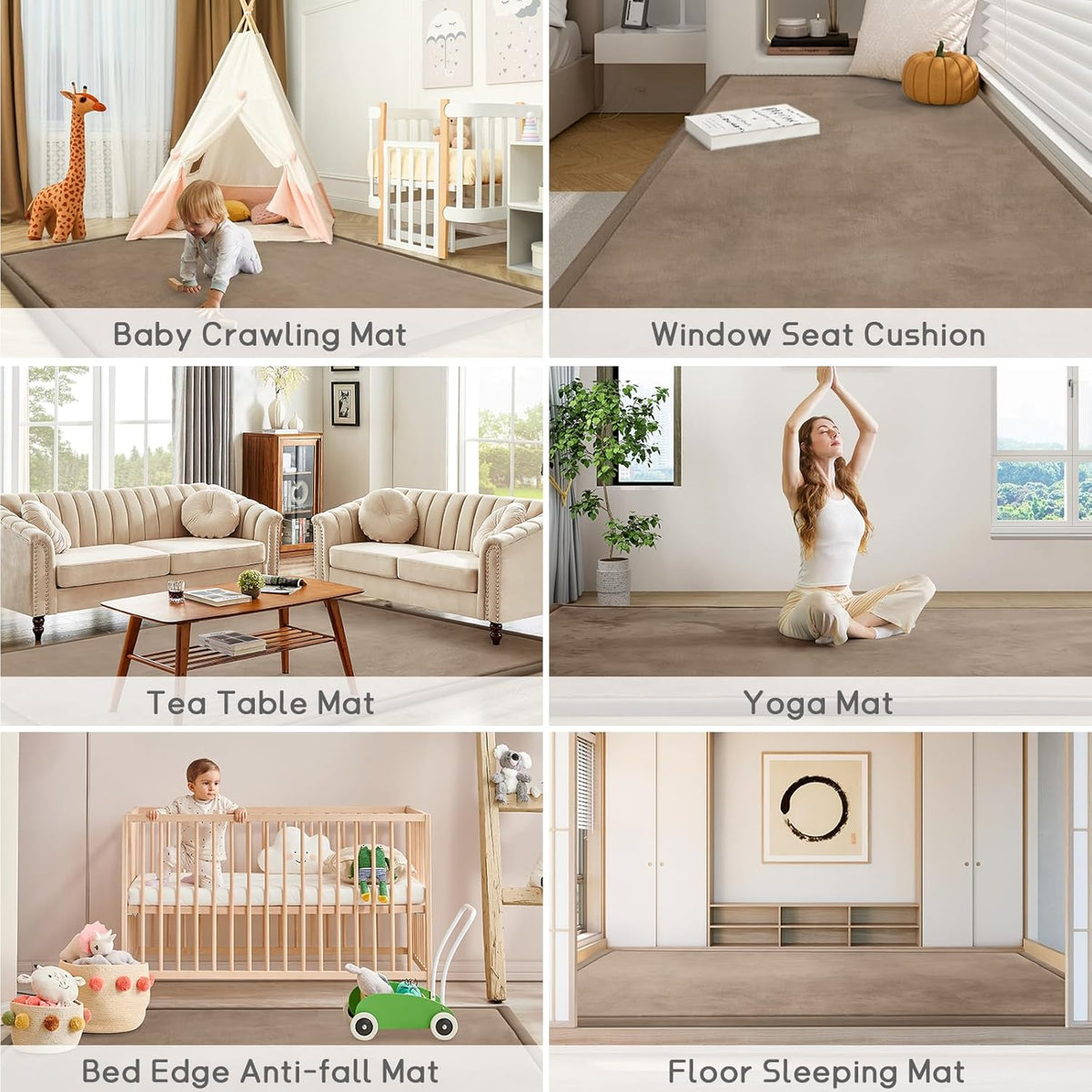 Baby Play Mat for Floor Tummy Time Nursery Rug Muscle Area Rug Playroom Rug Tatami 50 * 50" Memory