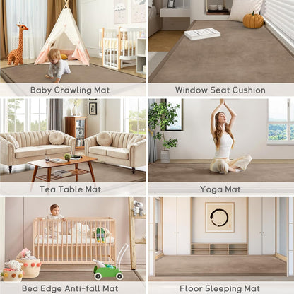 Baby Play Mat for Floor Tummy Time Nursery Rug Muscle Area Rug Playroom Rug Tatami 50 * 50" Memory