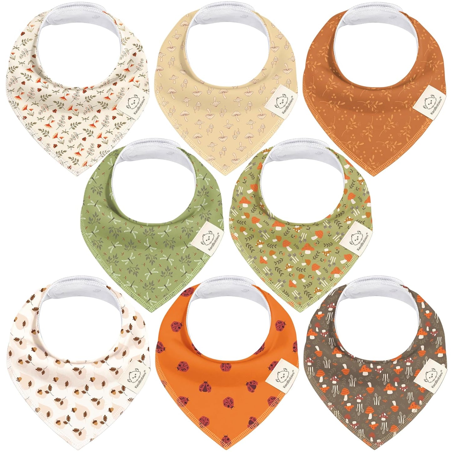8-Pack Organic Baby Bandana Bibs for Girls - Super Absorbent Triangle Baby Bibs for Drooling and