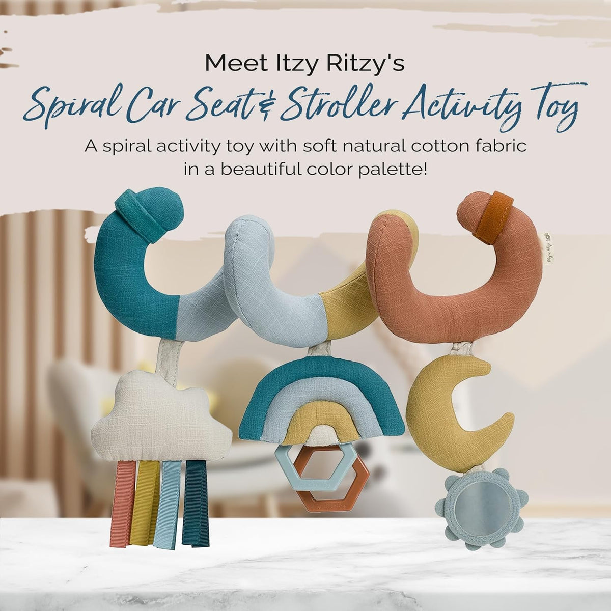 Itzy Ritzy Spiral Car Seat & Stroller Activity Toy - Stroller & Car Seat Toys for Ages 0 Months and