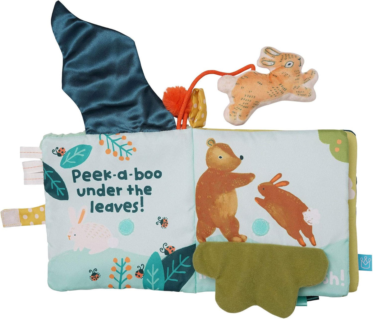 Manhattan Toy Fairytale Peek-a-Boo Soft Activity Crinkle Book for Baby & Toddler with Tethered