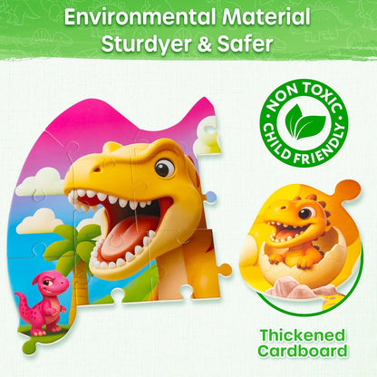 SYNARRY Dinosaur Floor Puzzles for Kids Ages 4-6, Large 45 Piece Floor Puzzles for Kids Ages 3-5