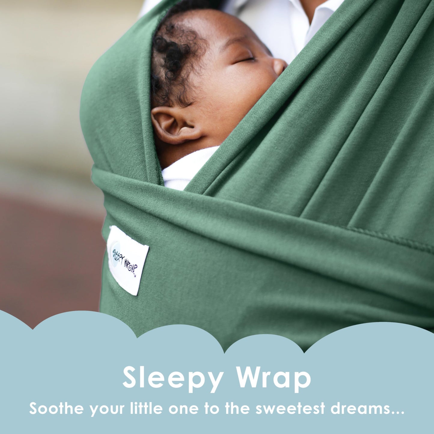 Sleepy Wrap Baby Carrier Wrap for Infants 7-35lbs, Lightweight, Sage Green