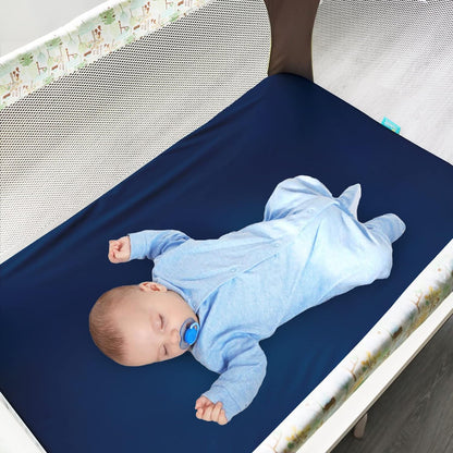 Pack and Play Sheets and Waterproof Pack n Play Mattress Protector Pad Cover 4 Pack Set, Ultra Soft