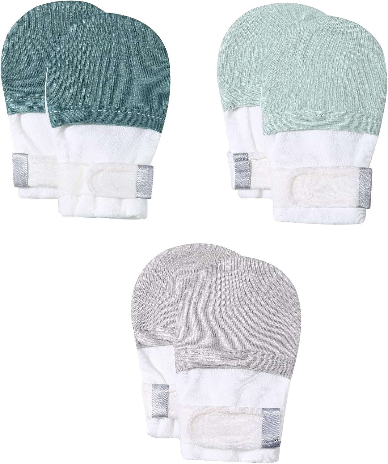 HAPIU Baby No Scratch Mittens Stay On, 100% Cotton Breathable, Adjustable Infant Gloves for Boys