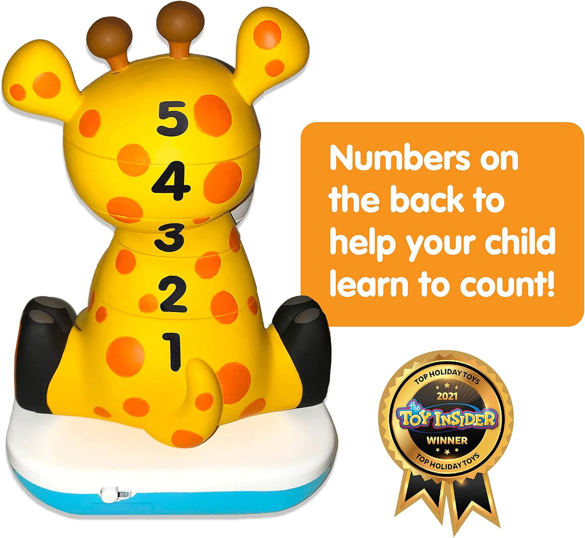 Stack-a-Roos Baby Giraffe by Salus Brands - Animal Stacking Toy, Educational Early Learning Toy for