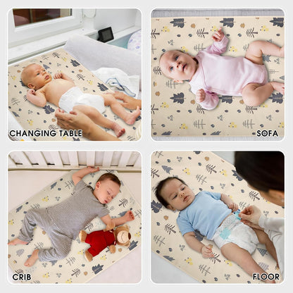 Vegan Leather Baby Changing Mat - Wipeable Portable Changing Pad, Foldable Travel Changing Mat for