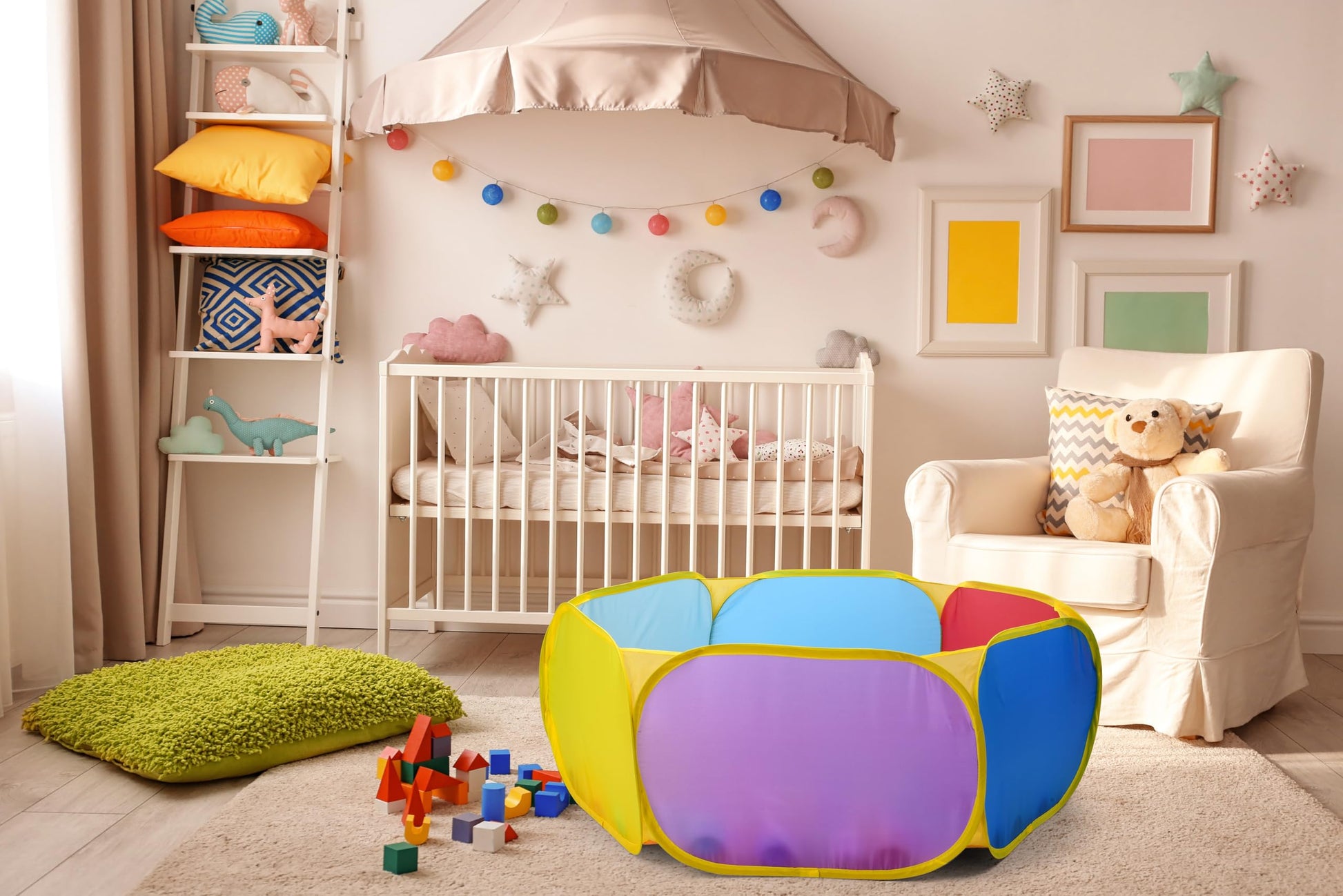 Eocolz Kids Ball Pit Large Pop Up Childrens Ball Pits Tent for Toddlers Playhouse Baby Crawl