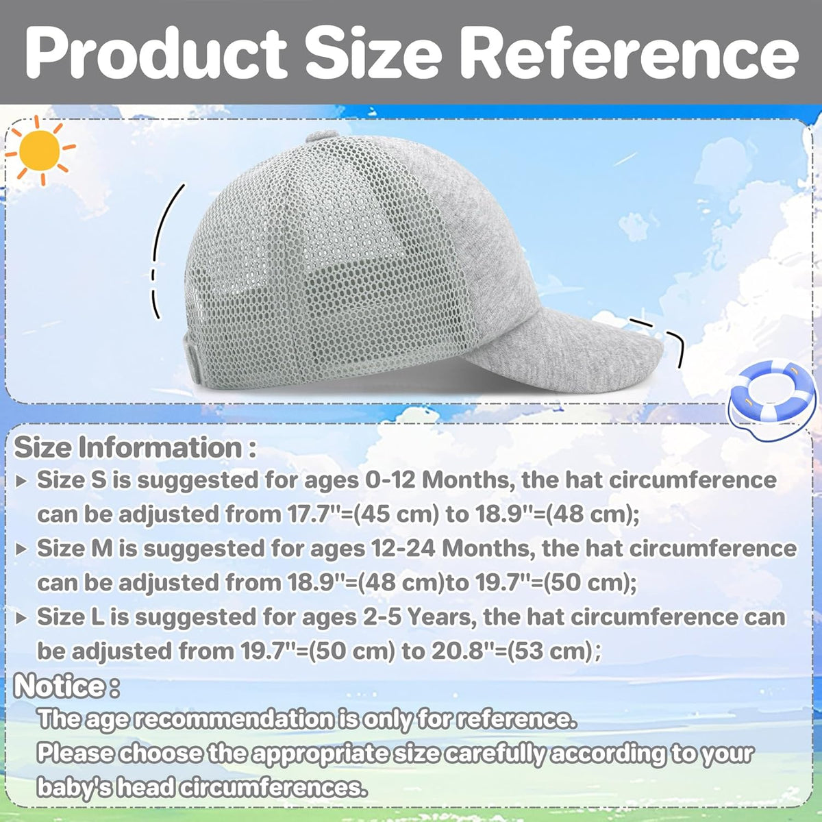 qikqik Baby Baseball Cap Toddler Baseball Hat with Mesh Infant Sun Hat UPF 50+ Baby Ball Cap