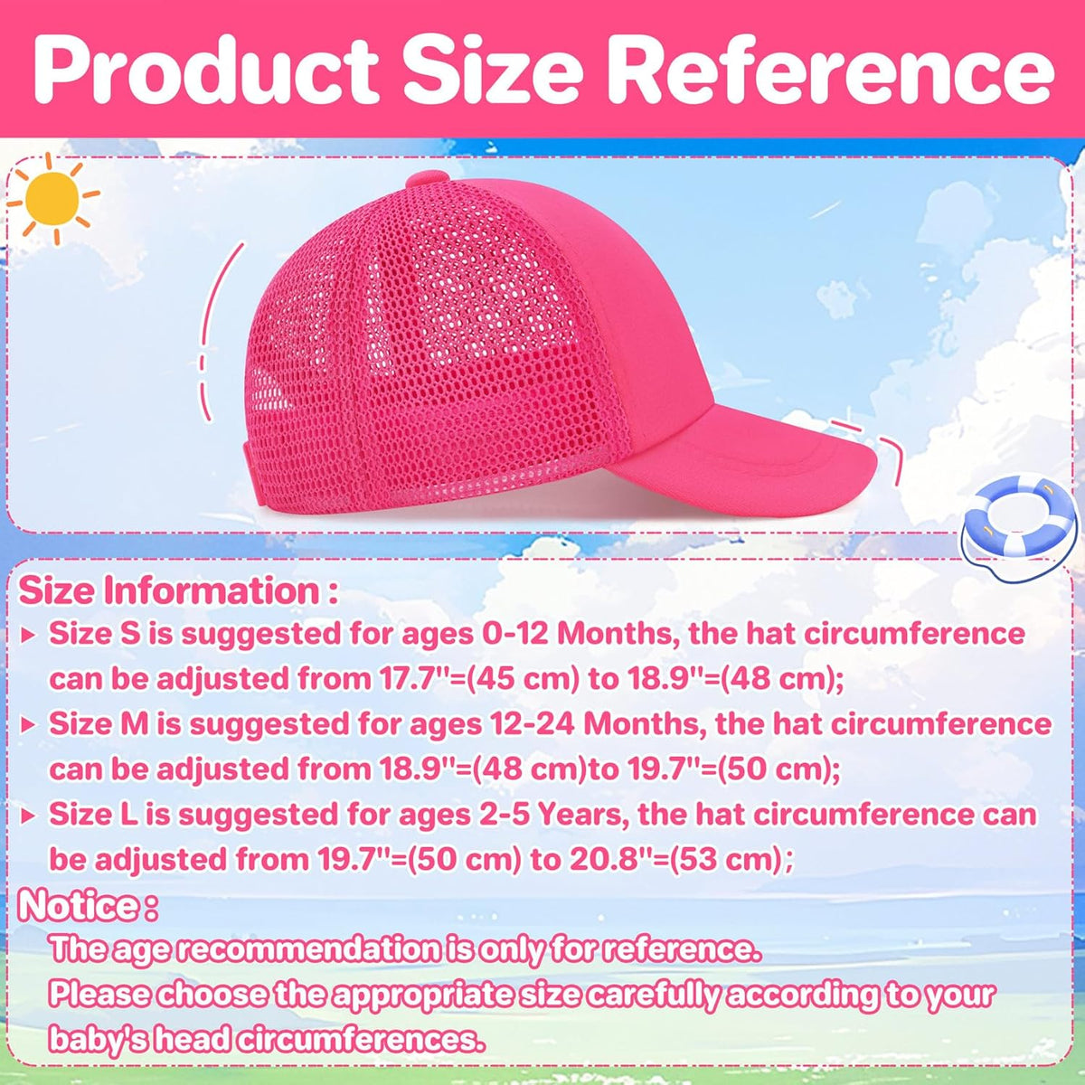 qikqik Baby Baseball Cap Toddler Baseball Hat with Mesh Infant Sun Hat UPF 50+ Baby Ball Cap