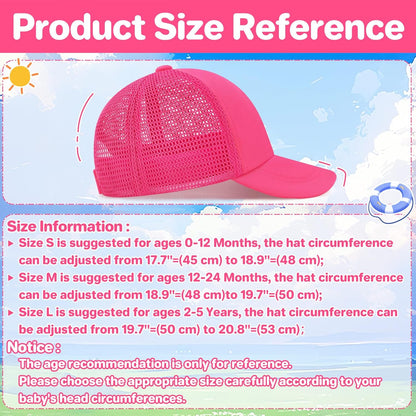 qikqik Baby Baseball Cap Toddler Baseball Hat with Mesh Infant Sun Hat UPF 50+ Baby Ball Cap