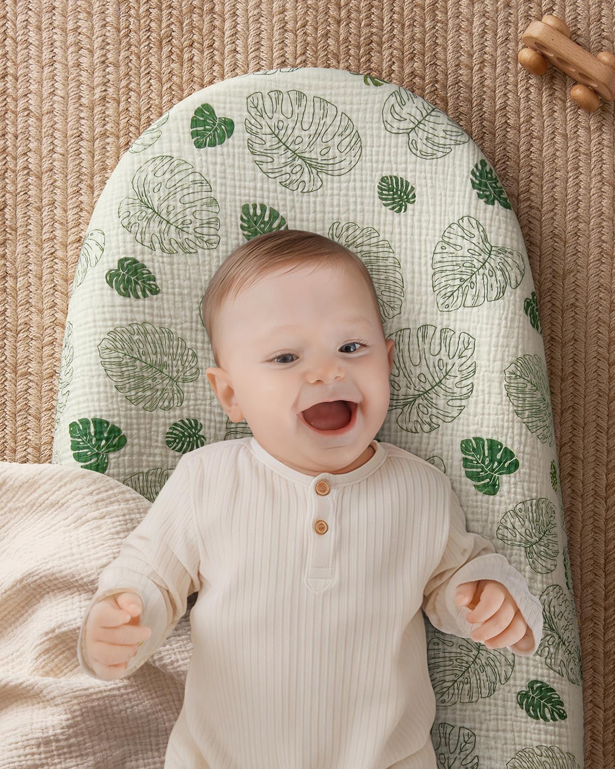 Blissful Diary Muslin Baby Changing Pad with Waterproof Lining Foam, Diaper Changing Table Pad with