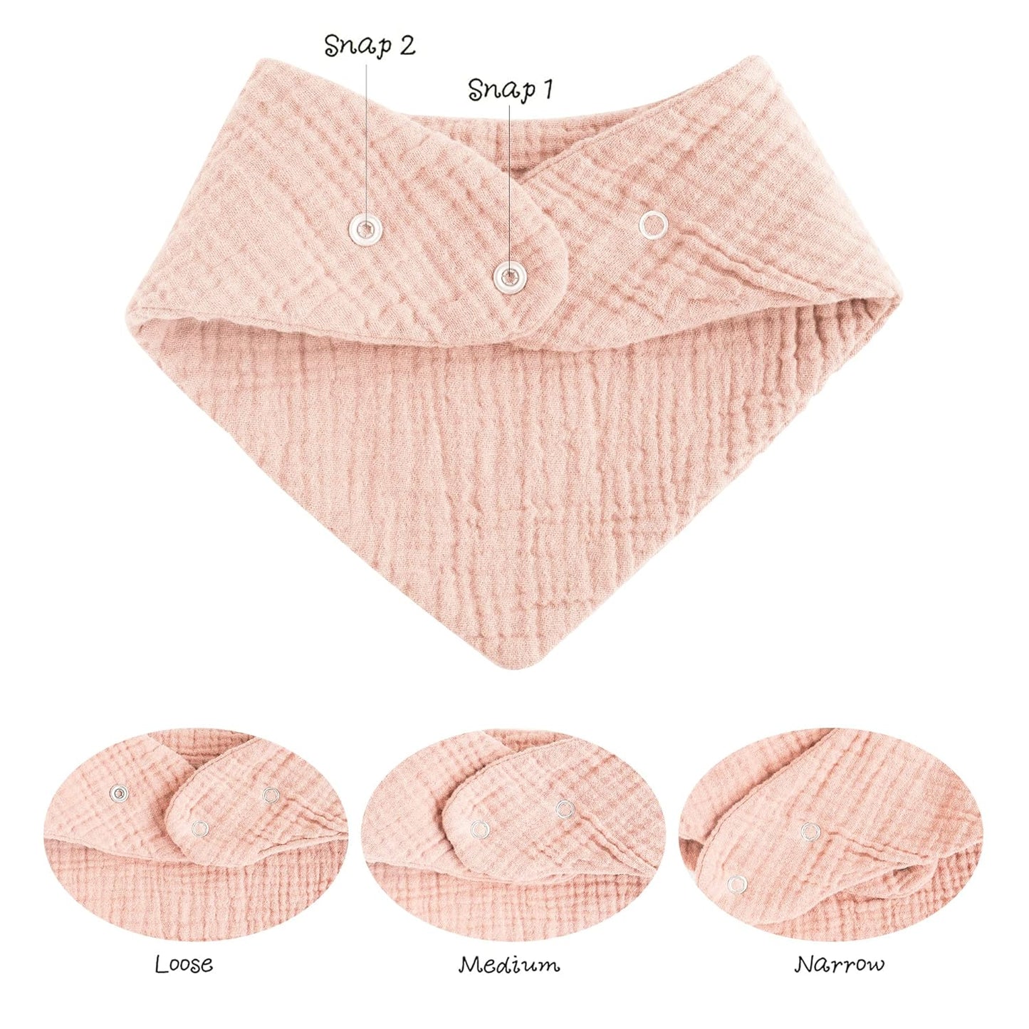Konssy Muslin Baby Bibs 10 Pack Baby Bandana Drool Bibs 100% Cotton for Unisex Boys and Girls, Soft