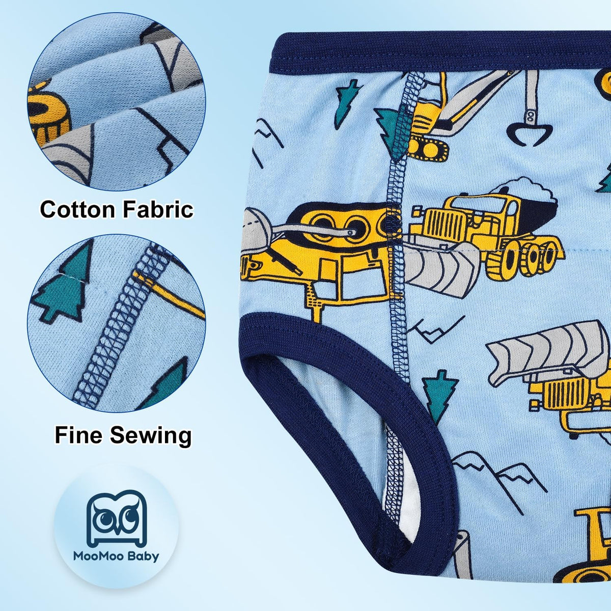 MooMoo Baby Potty Training Underwear 10 Packs Absorbent Toddler Training Pants for Boys and Girls