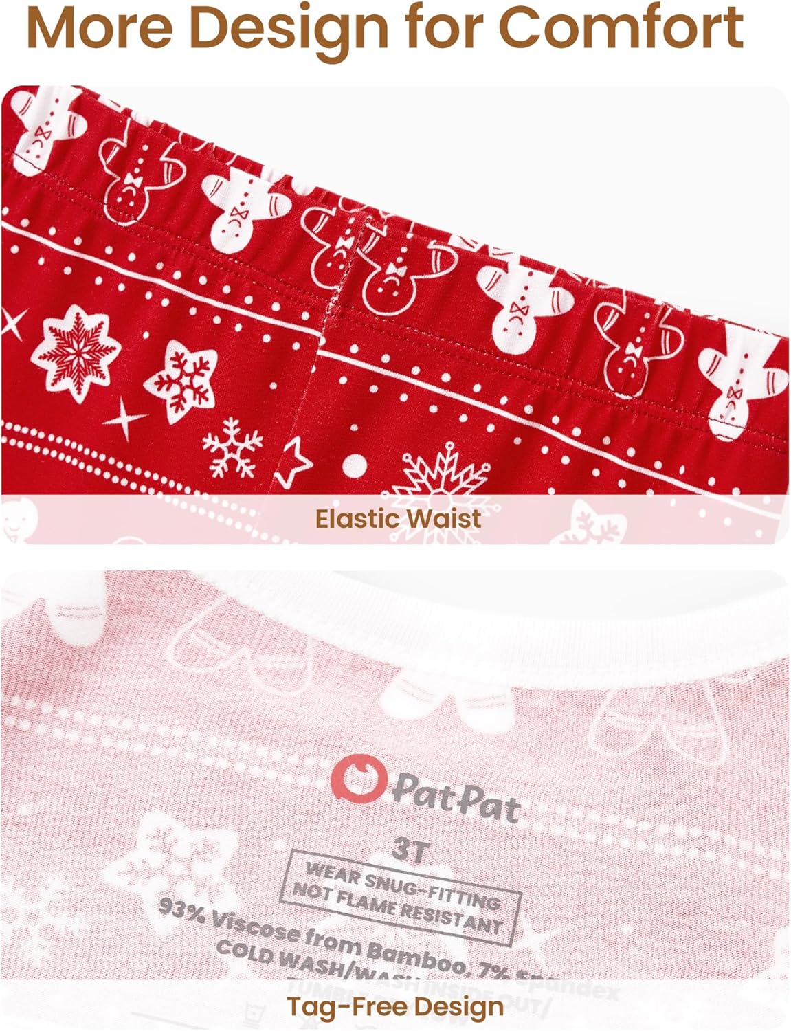 PATPAT Bamboo Viscose Pajama Set for Toddlers with Improved Tensile Strength, Snug Fit Pjs Sleeper