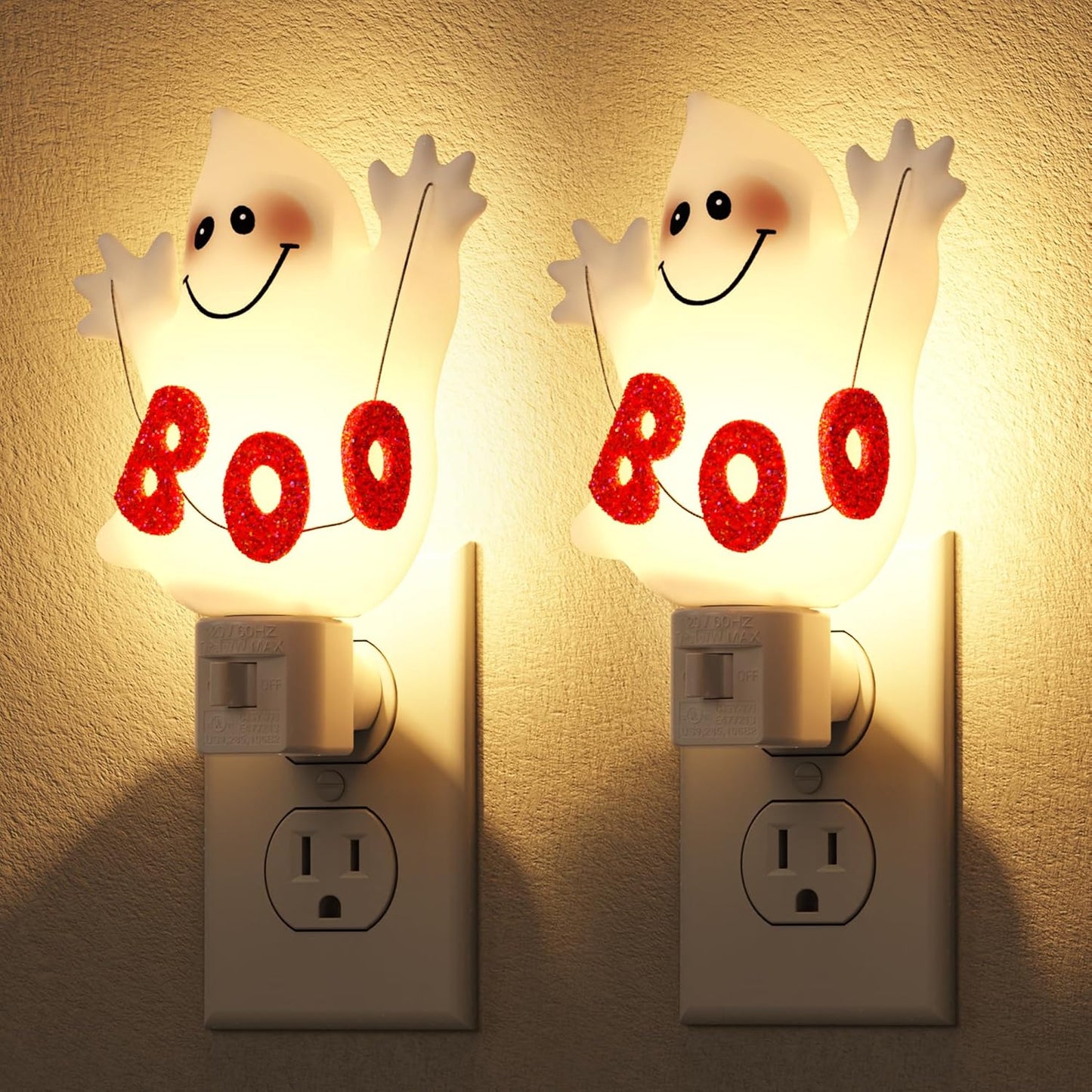 DORESshop Halloween Night Light Plug in, Ghost Night Lights Plug into Wall, Plug in Nightlight with