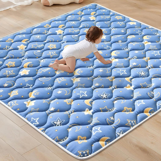 Odorless Premium Foam Baby Play Mat 36" x 36", Soft Microfiber Fabric Crawling Mat for Floor