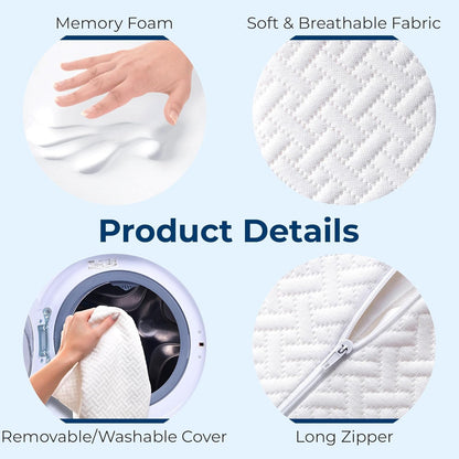 5 STARS UNITED Knee Pillow for Side Sleepers - Hip Pain Relief, Memory Foam Leg Cushion for Side