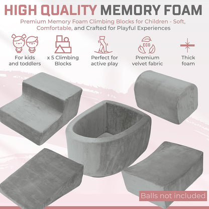 Foam Climbing Blocks for Toddlers 1-3 - Baby Climb and Crawl Activity Playset - Indoor Activity