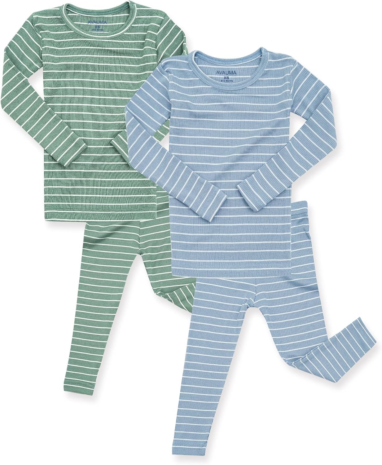 AVAUMA Stripe Pattern Baby Boys Girls Pajama Set Kids Toddler Snug fit Ribbed Sleepwear pjs for