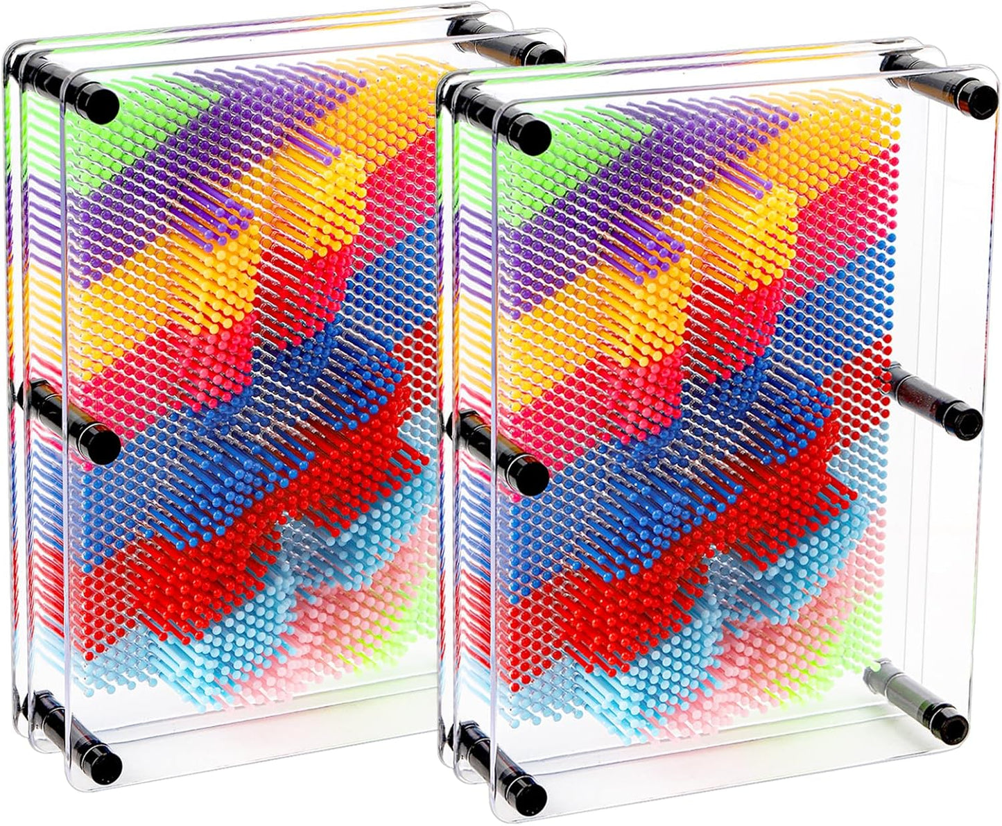 Hacaroa 2 Pack 3D Pin Art Toy, 8"x6" Plastic Pin Art Board Game Sensory Toy, Sculpture Craft Fun