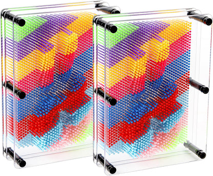 Hacaroa 2 Pack 3D Pin Art Toy, 8"x6" Plastic Pin Art Board Game Sensory Toy, Sculpture Craft Fun
