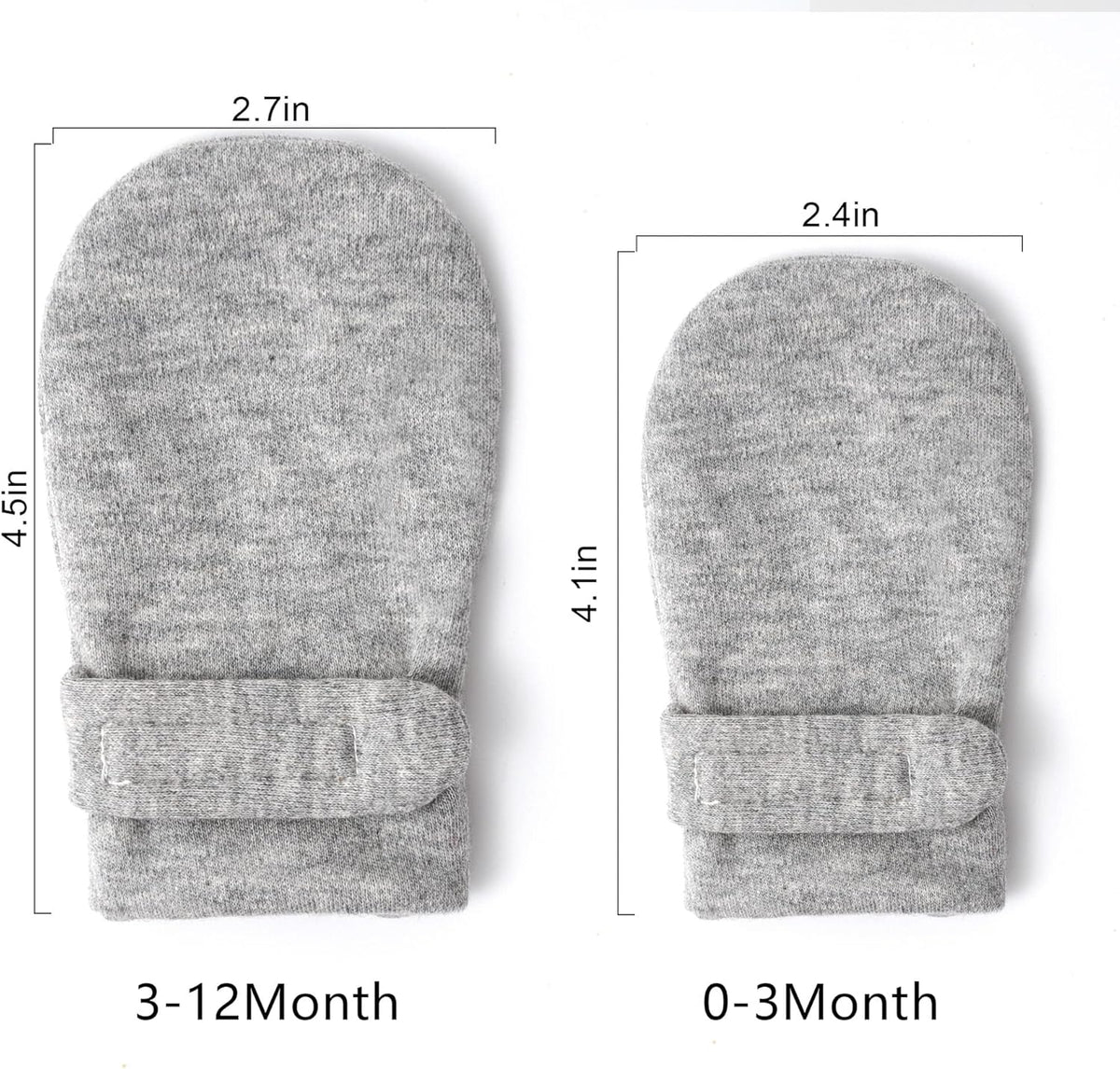 Newborn Baby No Scratch Mittens Stay On, 100% Cotton Breathable, Adjustable Infant Gloves for Baby
