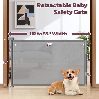 Cideny Retractable Baby Gate for Stairs & Doorways, Dog Gate Indoor Outdoor