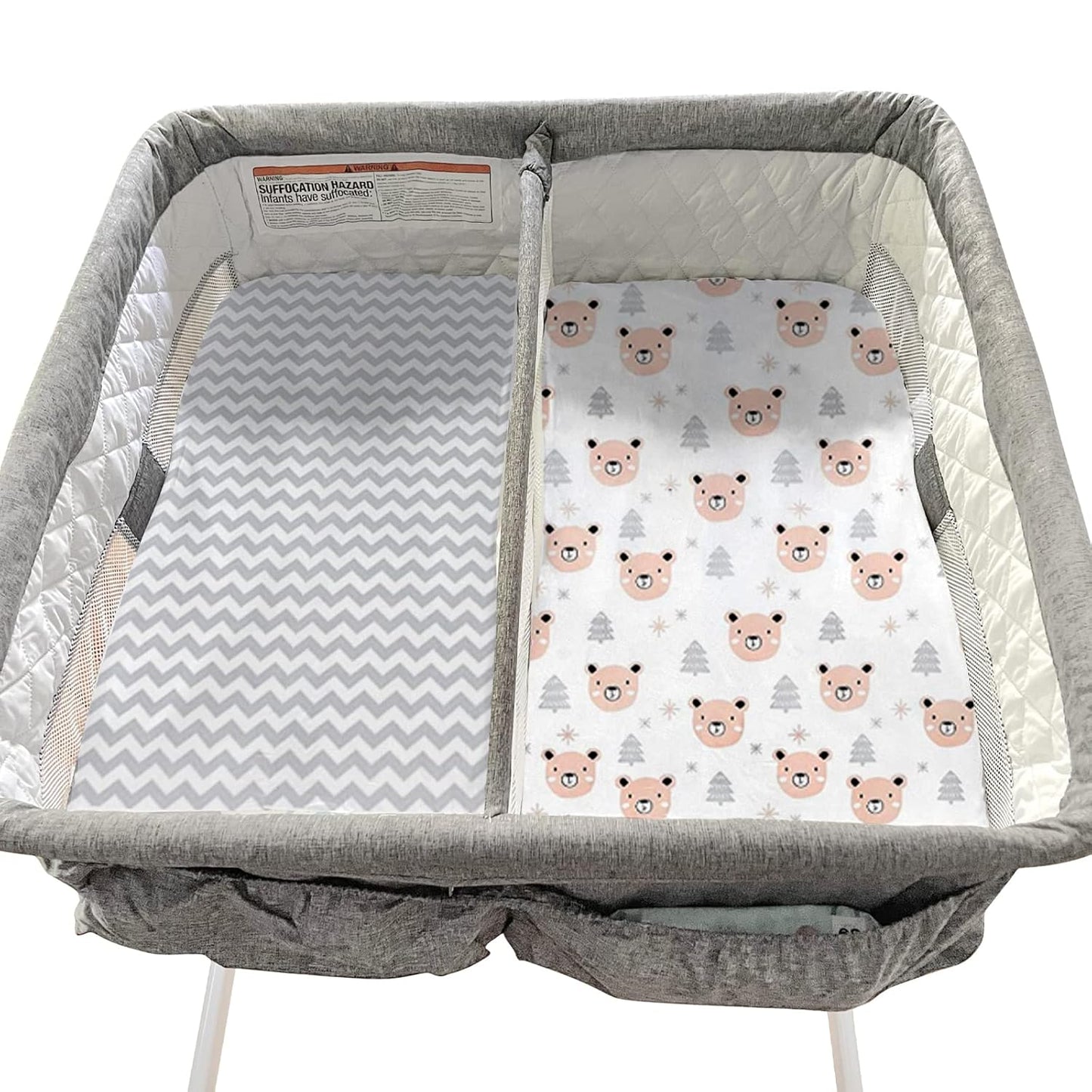 Gllquen Baby Bassinet Sheets 4 Pack, Breathable Cozy Fitted Mattress Sheet, Elastic Travel Crib