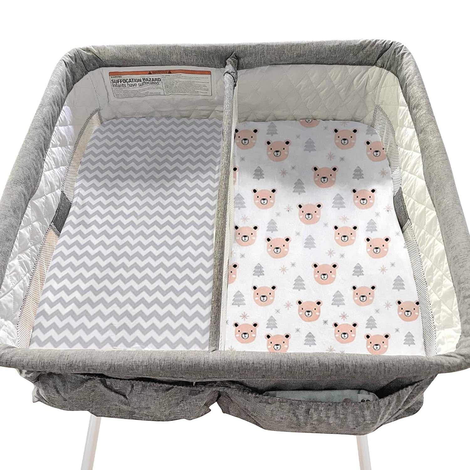 Gllquen Baby Bassinet Sheets 4 Pack, Breathable Cozy Fitted Mattress Sheet, Elastic Travel Crib